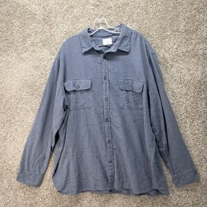 Mutual Weave Mens 2XL Blue 100% Cotton Long Sleeve Button Down Shirt 76583-4